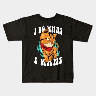 Cat I Do What I Want Kids T-Shirt